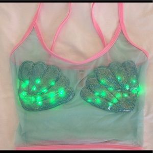 J Valentine Light Up Mermaid Mesh Crop Top -Rave